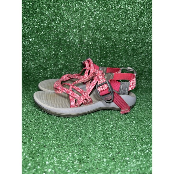 Chacos ZX1 Ecotread Kids Youth Size 3 Pink Gray Comfort Hiking Strap Sandals - Picture 4 of 8